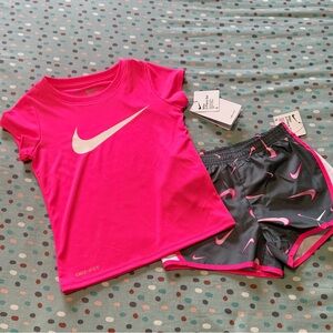 Nike Girls 2-Piece Dri-FIT Pink & Gray Size 6 – NEW with Tags